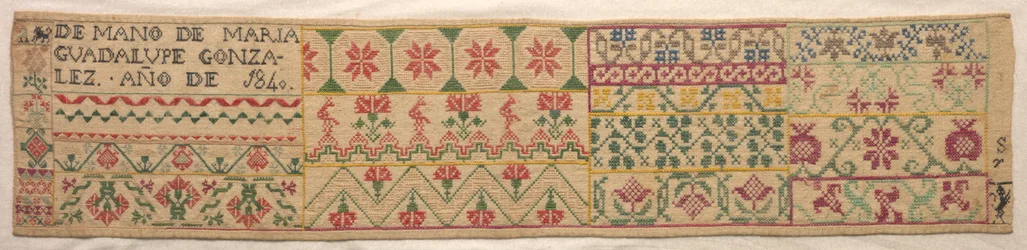 Stickmustertuch, 1840