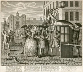 Satirischer Druck, der den St James Palace, London, darstellt, 1740