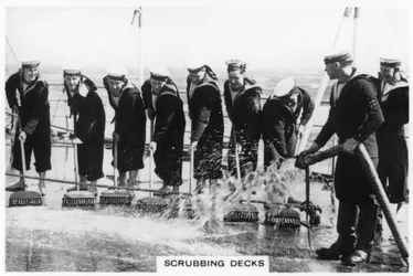 Deckschrubben an Bord der HMS Nelson, 1937