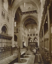 Abschnitt des Innenraums, Buckfast Abbey Church, Ende des 19. - Anfang des 20. Jahrhunderts
