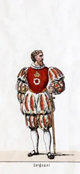 Sergeant, Kostümentwurf für Shakespeares Stück, Heinrich VIII., 19. Jahrhundert