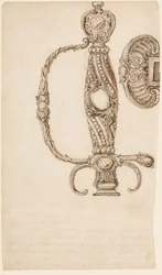 Satz von vier Entwürfen für kleine Schwerter, ca. 1725-80