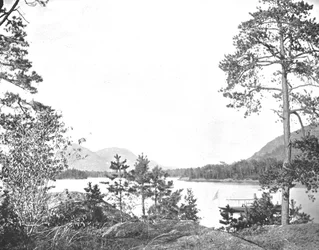 Shelving Rock Mountain, Lake George, New York State, USA, ca. 1900