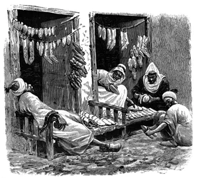 Schuhgeschäft in Fès, Marokko