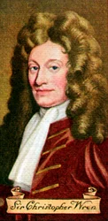 Sir Christopher Wren, aus einer Serie von Zigarettenkarten, 1935