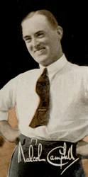 Sir Malcolm Campbell, englischer Rennfahrer und Motorjournalist, 1935