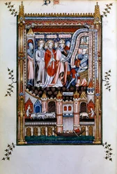 Sisinnius ermahnt St. Denis, seinen Glauben zu verleugnen, 1317