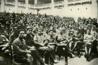 Soldatenvertreter der russischen Armeen in der Douma, 1919