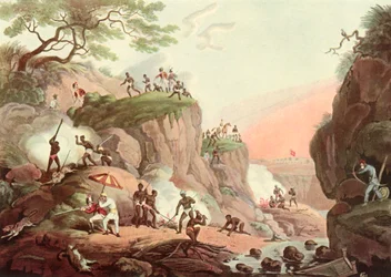 Sport in Indien - Wölfe aus ihren Erdhöhlen rauchen, ca. 1808, 1901