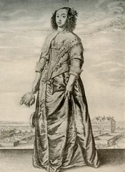 Frühling - Modisches Innenkleid einer englischen Dame, Regierungszeit von Charles I, ca. 1620-1640, 1937
