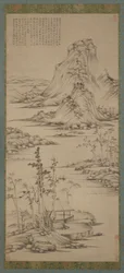 Frühlingsnebel über einem Pavillon am Flussufer, Ming-Dynastie, 1368-1644