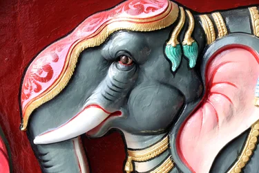 Sri Vadapathira Kaliamman Hindu-Tempel. Elefant. Singapur