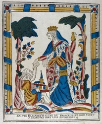 Die heilige Elisabeth von Ungarn gibt einem Bettler Almosen, 18. Jahrhundert