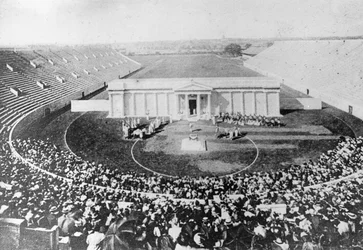 Stadion, Harvard University, Cambridge, Massachusetts, USA, frühes 20. Jahrhundert
