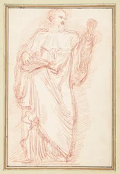 Stehende männliche Figur mit Buch