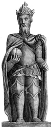 Statue von Karl dem Großen 712-814, St Julien le Pauvre, Paris, 11.-12. Jahrhundert 1849