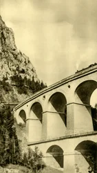 Dampflokomotive auf der Semmeringbahn, Niederösterreich, ca. 1935