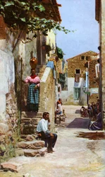Straßenszene, Taormina, Sizilien, Italien, c1923