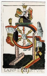 Tarotkarte des Schicksalsrads, Noblet Tarot, 17. Jahrhundert
