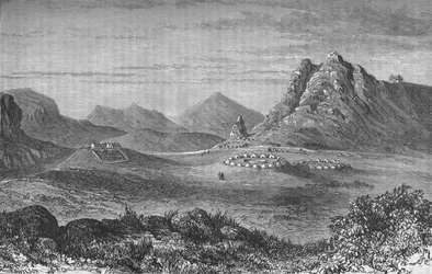Thaba Bosigo, die Festung der Basutos, ca. 1880