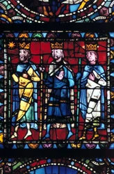 Die Anbetung der Könige, Buntglas, Kathedrale von Chartres, Frankreich