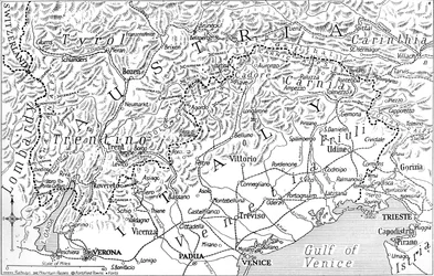 Die österreichische Grenze Italiens, 1915