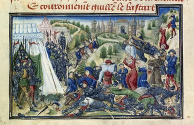 Die Schlacht von Hastings aus der Grande Chronique de Normandie von Yates Thompson