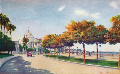 Die schöne Beira Mar Drive - Annäherung an den prächtigen Monroe-Palast, 1914