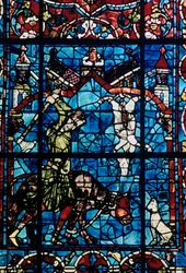 Die Metzger, Buntglasfenster, Kathedrale von Chartres, Frankreich, 1194-1260