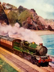 Der Cornish Riviera Express gezogen von einer King-Klasse Lokomotive, 1935-36