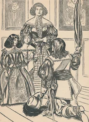 Die Gräfin empfängt die Banner, um 1907