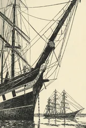 Die Cutty Sark 1869, im Hafen von Falmouth, 1938