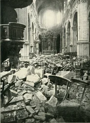 Der Schaden an der Kathedrale von Cambrai, 1919