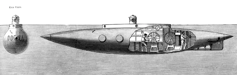 Das Verdrängungstauchboot Nautilus, 1887