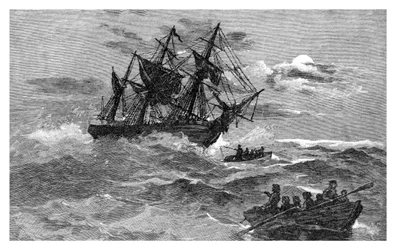Die Endeavour auf dem Riff, Australien, 1770, 1886