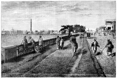 Die Esplanade und das Regierungshaus, Kalkutta, Indien, 19. Jahrhundert