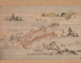 Die letzte Szene aus Eine lange Geschichte für eine Herbstnacht Aki no yonaga monogatari, ca. 1400