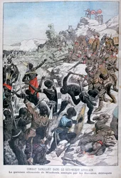 Die deutsche Garnison von Windhoek, belagert von den Herero, Südwestafrika, 1904