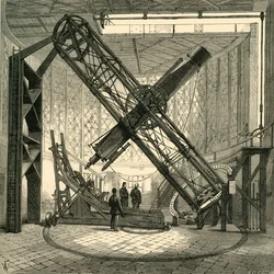 Das Große Äquatorialteleskop in der Kuppel, Greenwich-Observatorium, ca. 1878