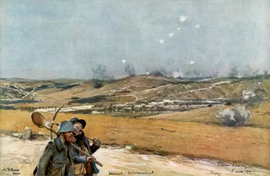 Die Hügel und das Fort von Douaumont, Verdun, Frankreich, 18. März 1916, 1926