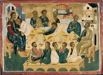 Das letzte Abendmahl, byzantinische Ikone.