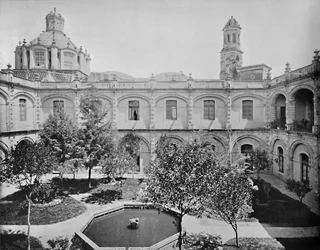 Das alte San Hipolito Kloster, Stadt Mexiko, um 1897