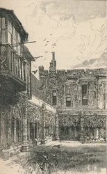 Die äußeren Kreuzgänge und Anne Boleyns Fenster, 1895
