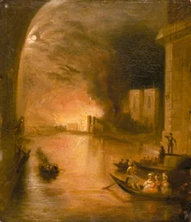 Der Palast von Westminster in Flammen, 1834