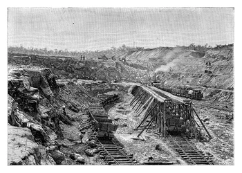 Der Bau des Panamakanals, ca. 1890