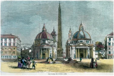 Die Piazza del Popolo, Rom, Italien, ca. 1880
