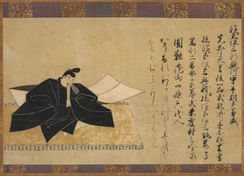 Der Dichter Taira No Kanemore starb 990 n. Chr., 1200er Jahre