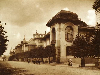 Die Ponizovsky- und Mindovsky-Häuser in der Povarskaya-Straße, Moskau, Russland