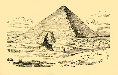 Die Pyramiden von König Khufu und die Große Sphinx von Gizeh, Ägypten, ca. 1930
