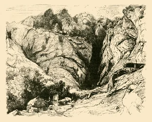 Die Schlucht bei Delphi, Szene der Abwehr der Gallier, 1890